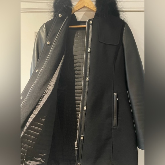 Rudsak coat. Black. Leather sleeves. Size Medium - Picture 3 of 5
